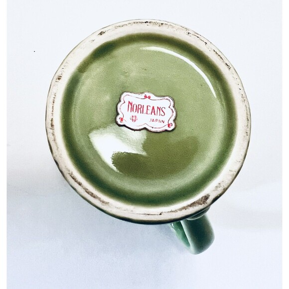 Blue Gray Basketweave Coffee Mugs 70s Set Of 3 Stoneware NORLEANS Made In Japan - Picture 4 of 6